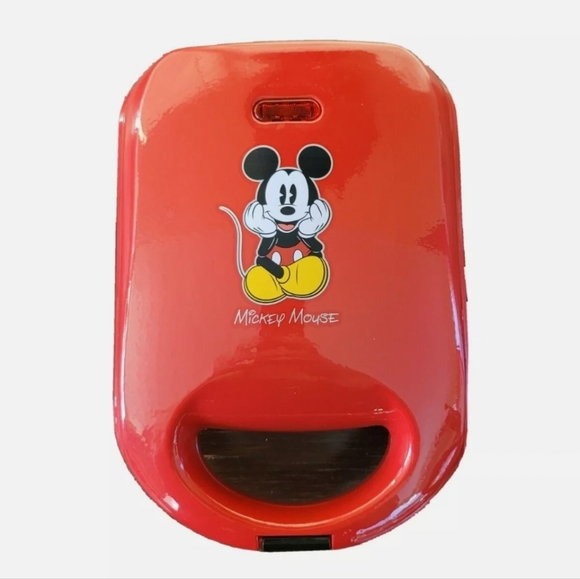Disney Mickey Mouse Red Waffle Maker Non-stick Mickey Shaped Belgium NIB - Picture 1 of 11